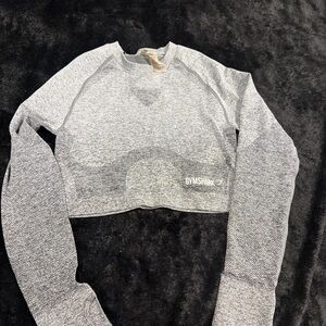 Gymshark Light Gray Seamless Cropped Sweatshirt